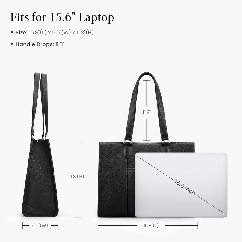 befen Genuine Leather Tote Bag for Women Work, Women's Leather Shoulder Bags Purses Satchel Handbags with Laptop Compartment - Image 4